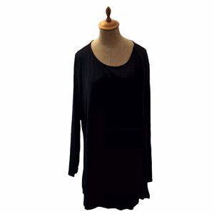 Soft Surroundings Women's Swing Dress Black Rayon Style 59327 Plus Size 1X S5